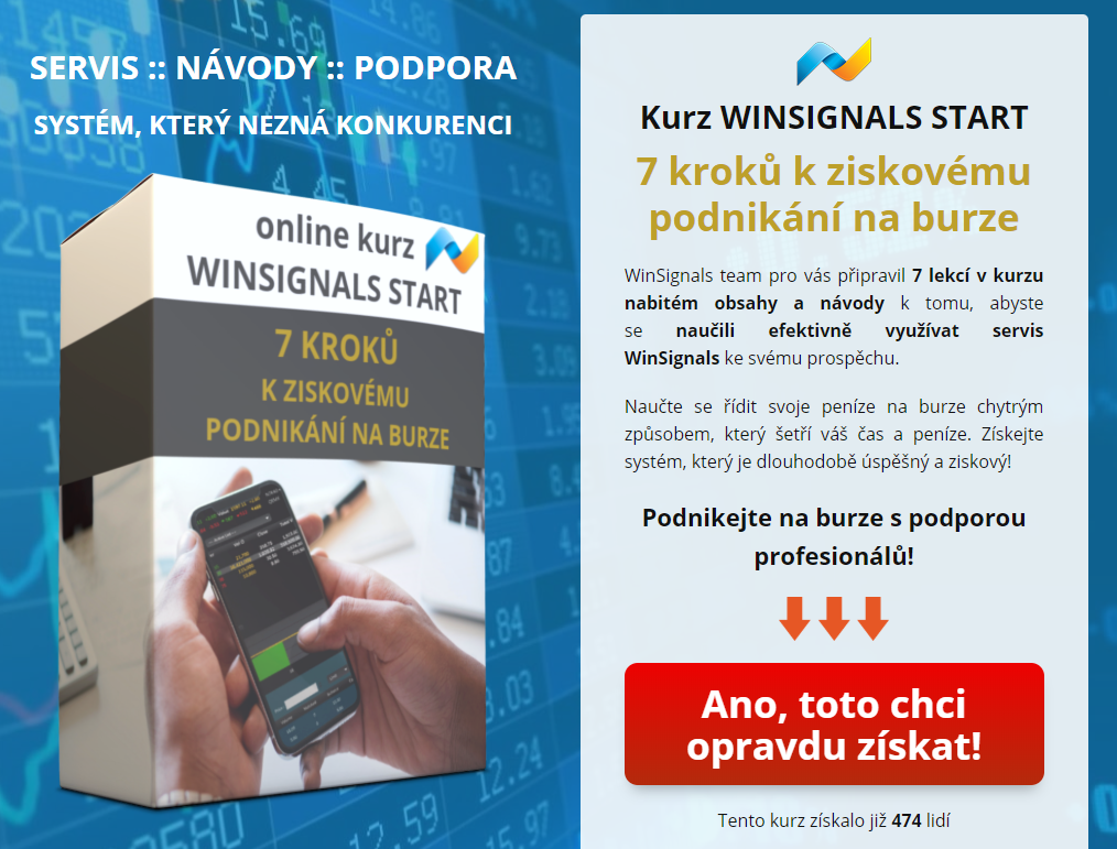 Pokud WinSignals dosud neodebíráte a chcete si je vyzkoušet, můžete si objednat měsíční WinSignals na zkoušku, ke kterému získáte bonus zdarma v podobě online kurzu WS START v hodnotě 199 €